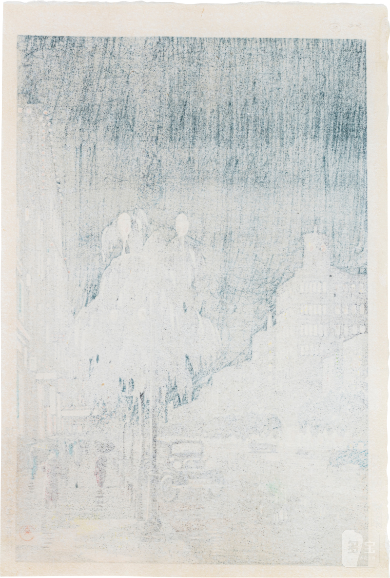 Tsuchiya Koitsu (1870-1949) | Rain in Ginza (Ginza no ame) | Showa period, 20th century - 图2